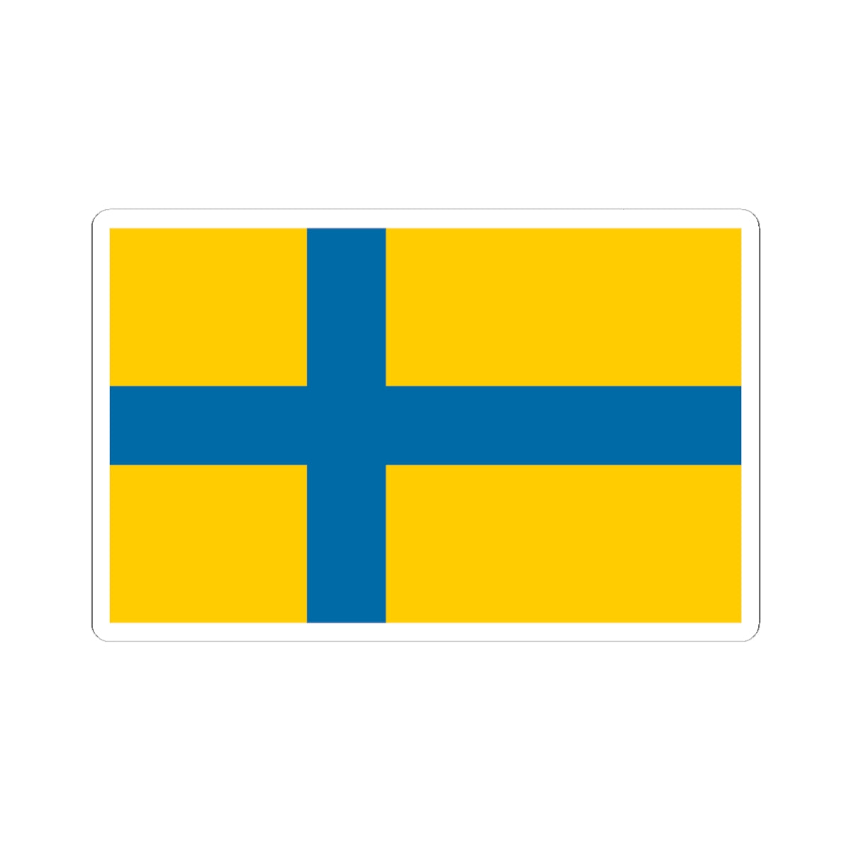 Unofficial flag of Ostergotland (Sweden) STICKER Vinyl Kiss-Cut Decal