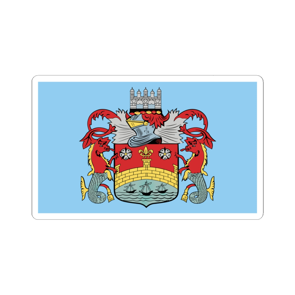 Cambridge City Council Flag (England) STICKER Vinyl Kiss-Cut Decal