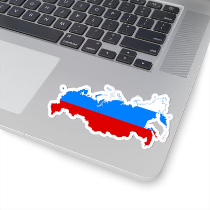 Flag map of Russia 1991-1993 (Russia) STICKER Vinyl Kiss-Cut Decal