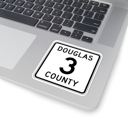 Douglas County Route 3 (Minnesota) (Road Sign) STICKER Vinyl Kiss-Cut Decal
