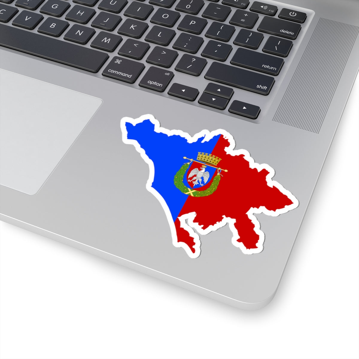 Flag map of the Province of Rome (Italy) STICKER Vinyl Kiss-Cut Decal