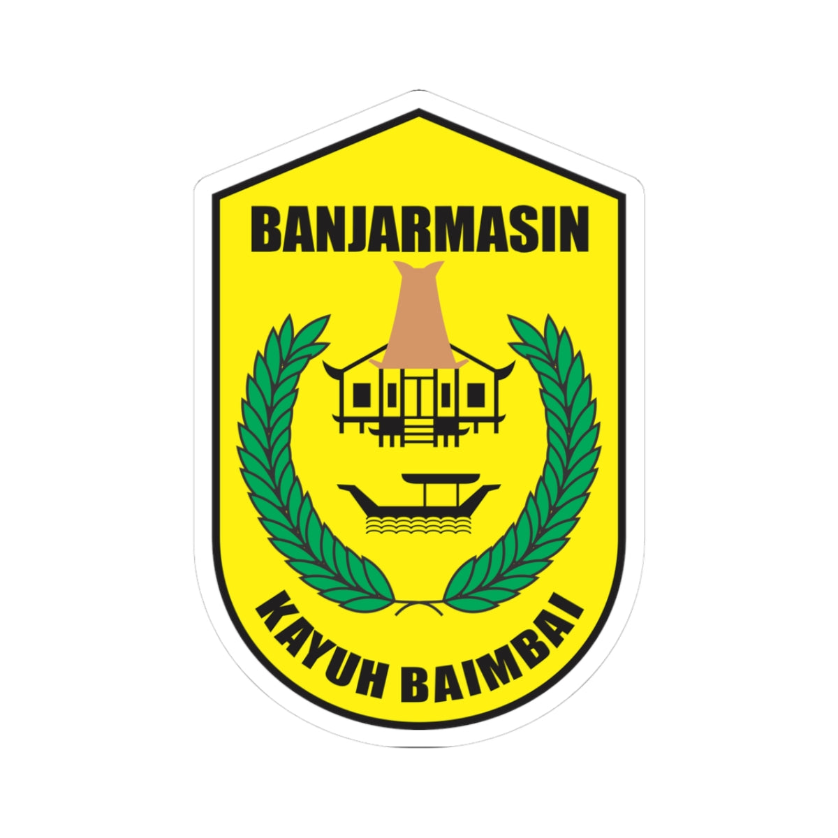 Banjarmasin Logo (Indonesia) (Coat of Arms) STICKER Vinyl Kiss-Cut Decal