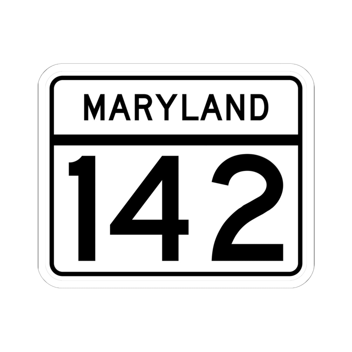 MD Route 142 (Maryland) (Road Sign) STICKER Vinyl Kiss-Cut Decal