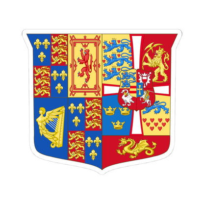 Arms of Anne of Denmark (Denmark) (Coat of Arms) STICKER Vinyl Kiss-Cut Decal