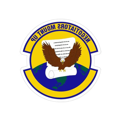 766 Enterprise Sourcing Squadron AFMC (U.S. Air Force) REVERSE PRINT Transparent Die-Cut STICKER 3 Inch Die-Cut Transparent - The Sticker Space