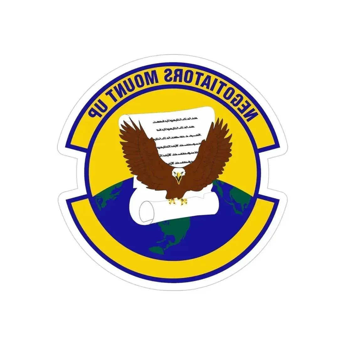 766 Enterprise Sourcing Squadron AFMC (U.S. Air Force) REVERSE PRINT Transparent Die-Cut STICKER 4 Inch Die-Cut Transparent - The Sticker Space