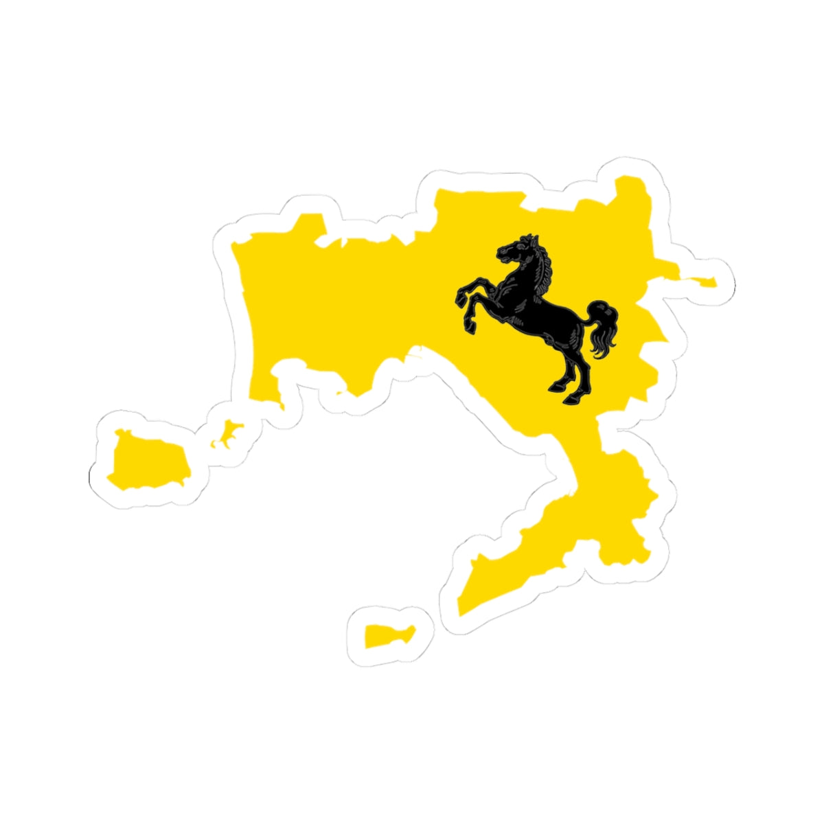 Flag map of the Province of Naples (Italy) STICKER Vinyl Kiss-Cut Decal