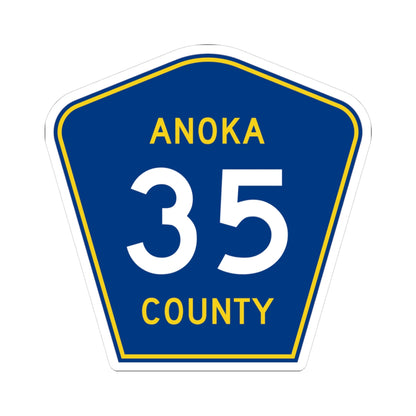 Anoka County 35 (Minnesota) (Road Sign) STICKER Vinyl Kiss-Cut Decal