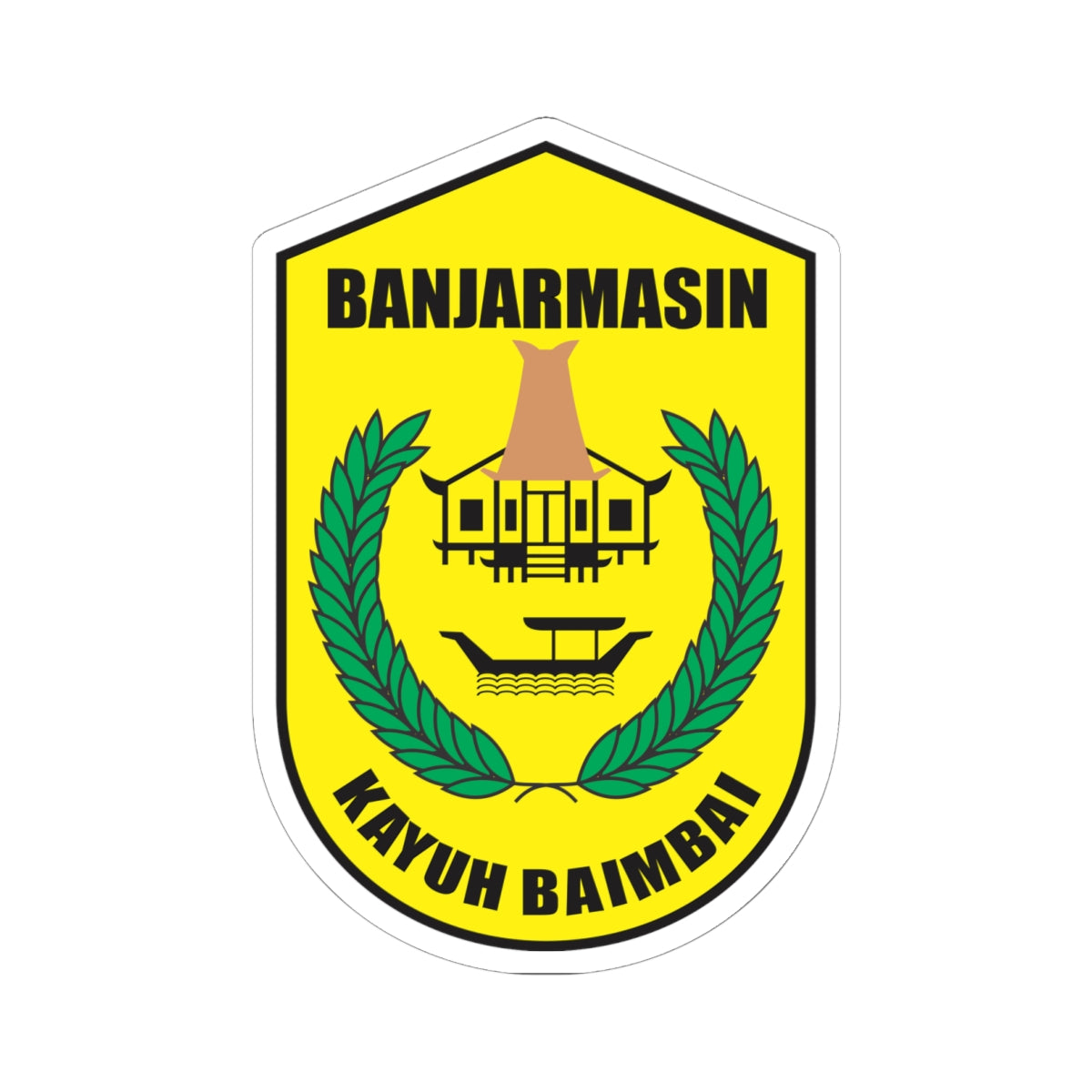 Banjarmasin Logo (Indonesia) (Coat of Arms) STICKER Vinyl Kiss-Cut Decal
