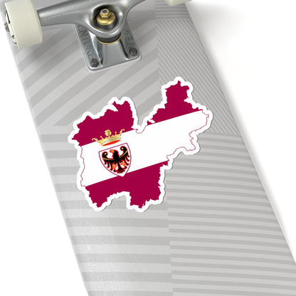 Flag map of the Province of Trento (Italy) STICKER Vinyl Kiss-Cut Decal