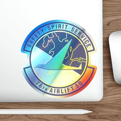 76th Airlift Squadron (U.S. Air Force) Holographic STICKER Die-Cut Vinyl Decal-The Sticker Space