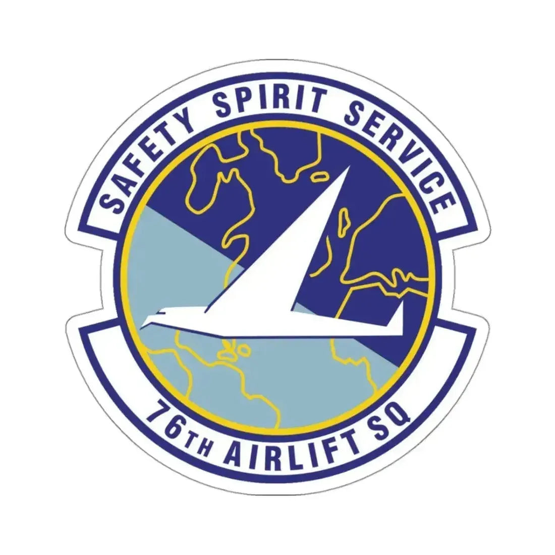 76th Airlift Squadron (U.S. Air Force) STICKER Vinyl Kiss-Cut Decal 3 Inch White - The Sticker Space