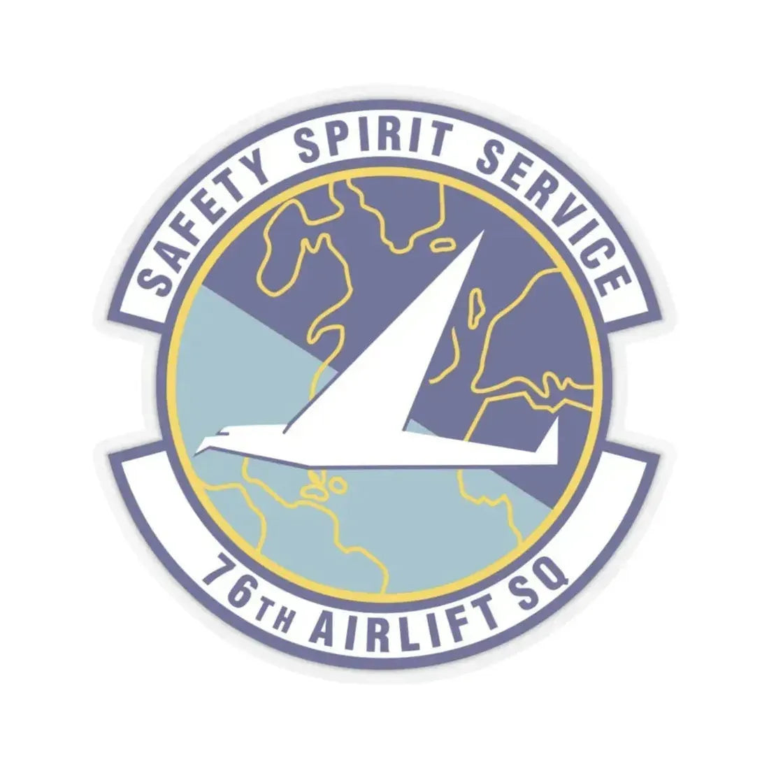 76th Airlift Squadron (U.S. Air Force) STICKER Vinyl Kiss-Cut Decal 4 Inch Transparent - The Sticker Space