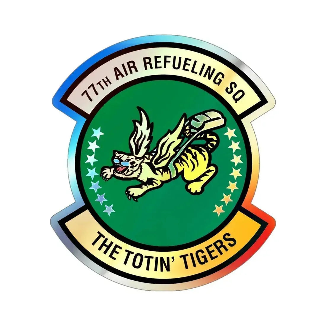 77 Air Refueling Squadron AFRC (U.S. Air Force) Holographic STICKER Die-Cut Vinyl Decal 4 Inch Holographic - The Sticker Space