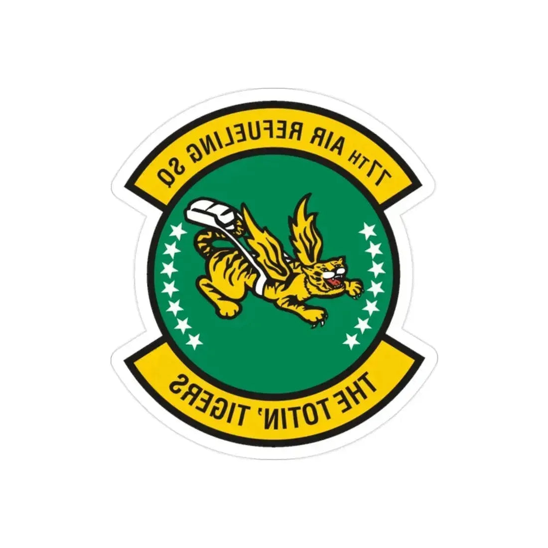 77 Air Refueling Squadron AFRC (U.S. Air Force) REVERSE PRINT Transparent Die-Cut STICKER 2 Inch Die-Cut Transparent - The Sticker Space