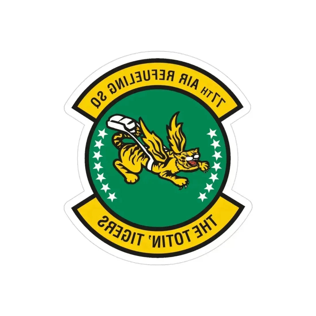 77 Air Refueling Squadron AFRC (U.S. Air Force) REVERSE PRINT Transparent Die-Cut STICKER 3 Inch Die-Cut Transparent - The Sticker Space