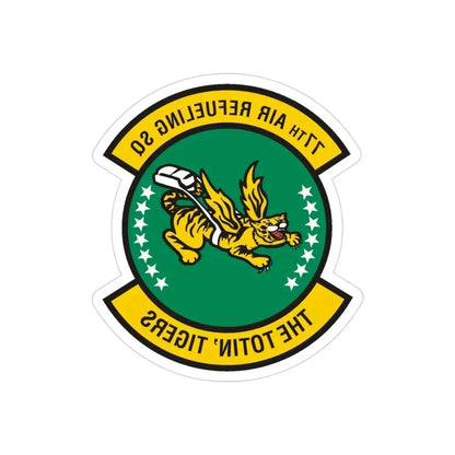 77 Air Refueling Squadron AFRC (U.S. Air Force) REVERSE PRINT Transparent Die-Cut STICKER 3 Inch Die-Cut Transparent - The Sticker Space