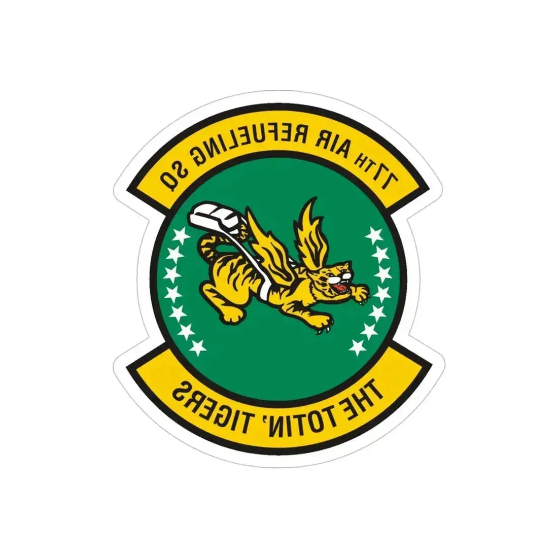 77 Air Refueling Squadron AFRC (U.S. Air Force) REVERSE PRINT Transparent Die-Cut STICKER 4 Inch Die-Cut Transparent - The Sticker Space