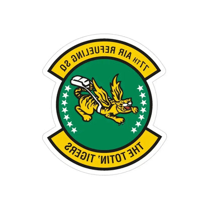 77 Air Refueling Squadron AFRC (U.S. Air Force) REVERSE PRINT Transparent Die-Cut STICKER 4 Inch Die-Cut Transparent - The Sticker Space