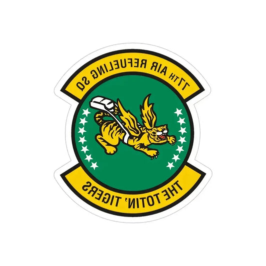 77 Air Refueling Squadron AFRC (U.S. Air Force) REVERSE PRINT Transparent Die-Cut STICKER 6 Inch Die-Cut Transparent - The Sticker Space