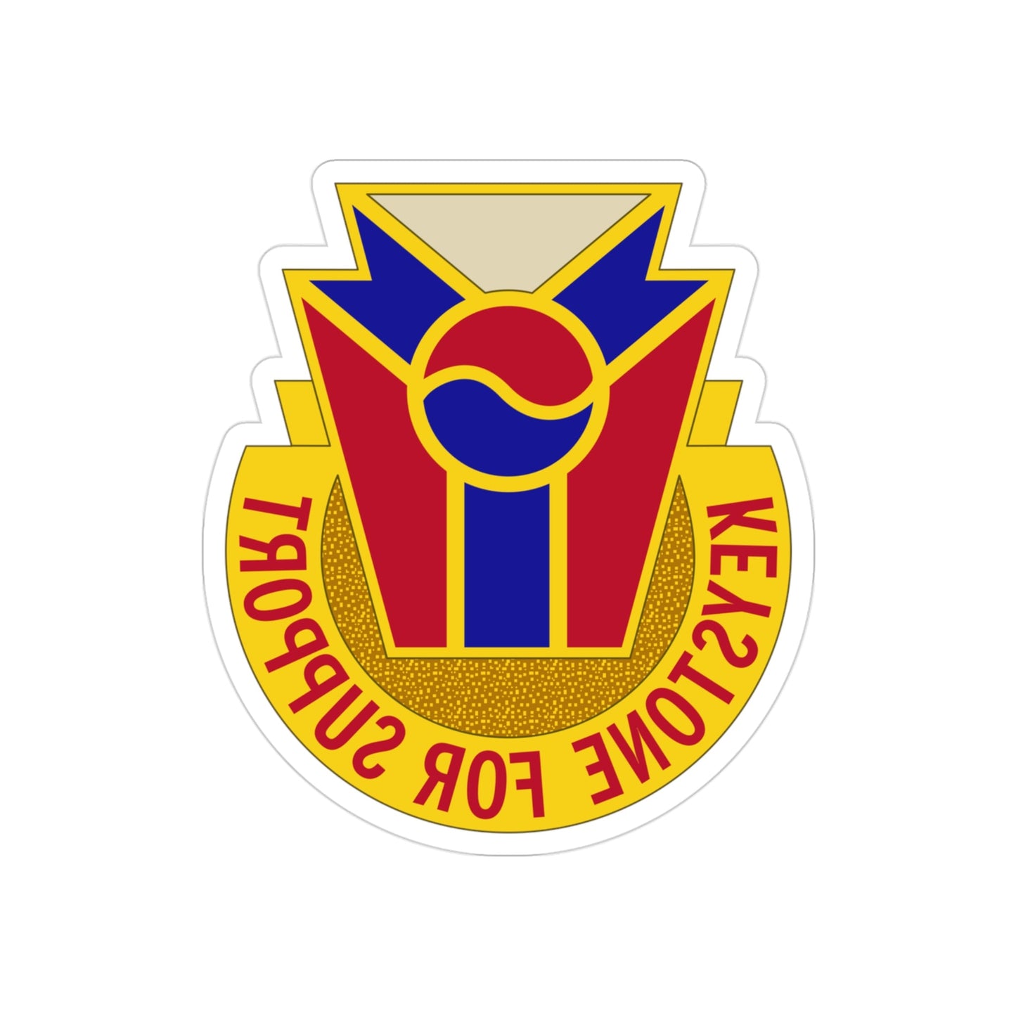 77 Quartermaster Group (U.S. Army) REVERSE PRINT Transparent STICKER-3" × 3"-The Sticker Space