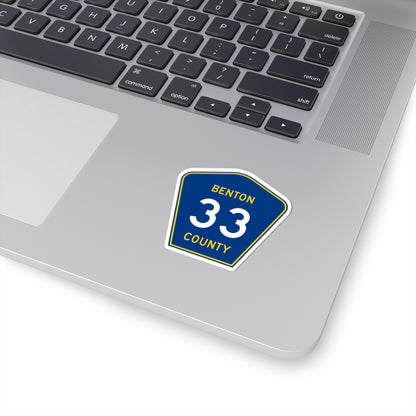 Benton County 33 (Minnesota) (Road Sign) STICKER Vinyl Kiss-Cut Decal
