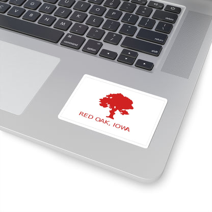 Flag of Red Oak, Iowa - STICKER Vinyl Kiss-Cut Decal