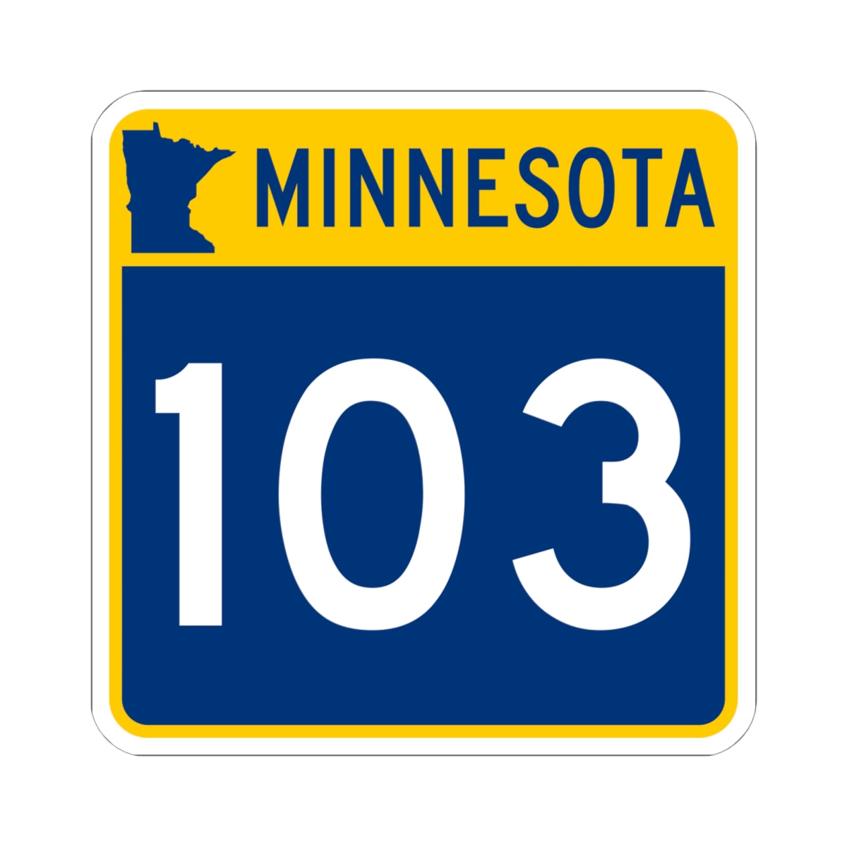 MN-103 (Minnesota) (Road Sign) STICKER Vinyl Kiss-Cut Decal