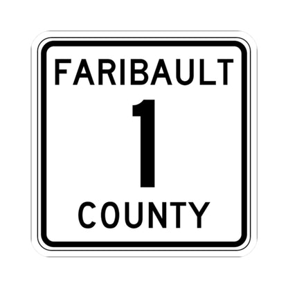 Faribault County Route 1 MN (Minnesota) (Road Sign) STICKER Vinyl Kiss-Cut Decal