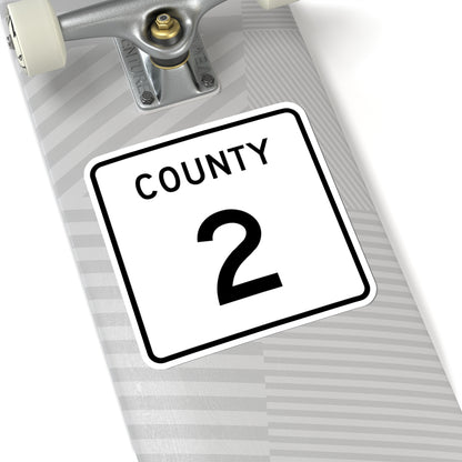 County 2 square (Minnesota) (Road Sign) STICKER Vinyl Kiss-Cut Decal