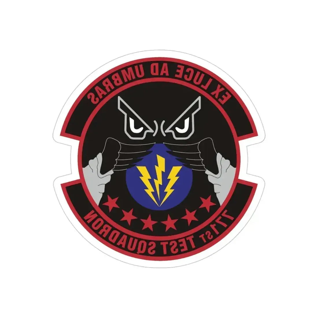 771st Test Squadron (U.S. Air Force) REVERSE PRINT Transparent Die-Cut STICKER 4 Inch Die-Cut Transparent - The Sticker Space
