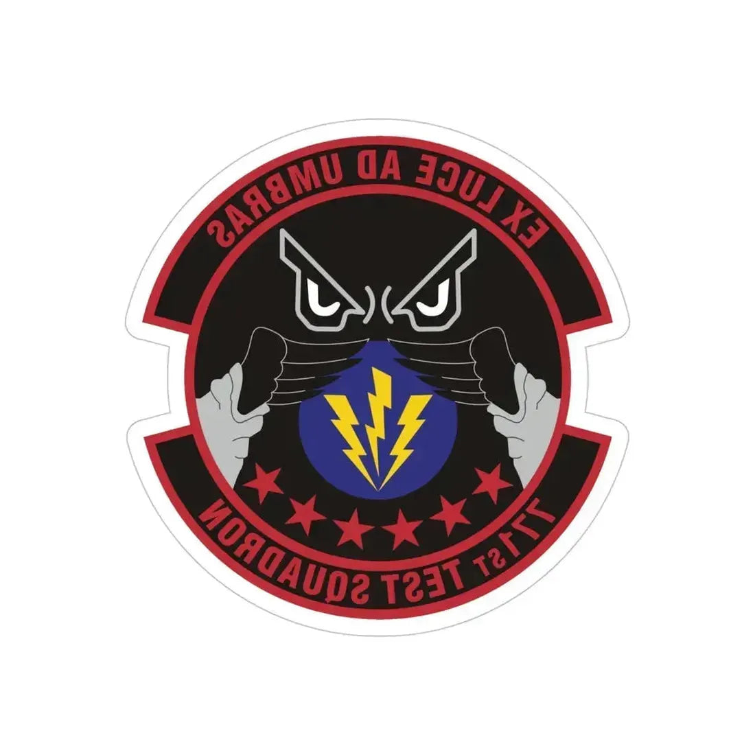 771st Test Squadron (U.S. Air Force) REVERSE PRINT Transparent Die-Cut STICKER 5 Inch Die-Cut Transparent - The Sticker Space