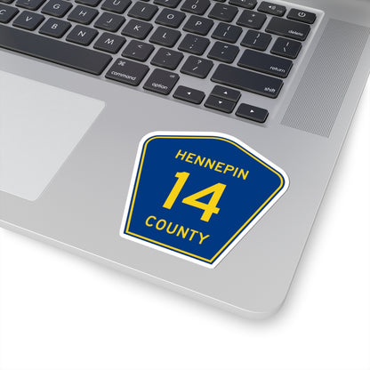 Hennepin County 14 (Minnesota) (Road Sign) STICKER Vinyl Kiss-Cut Decal