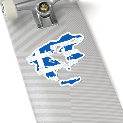 Flag-map of Greater Greece Megali Idea (Greece) STICKER Vinyl Kiss-Cut Decal