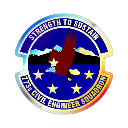 773 Civil Engineer Squadron PACAF (U.S. Air Force) Holographic STICKER Die-Cut Vinyl Decal-2 Inch-The Sticker Space