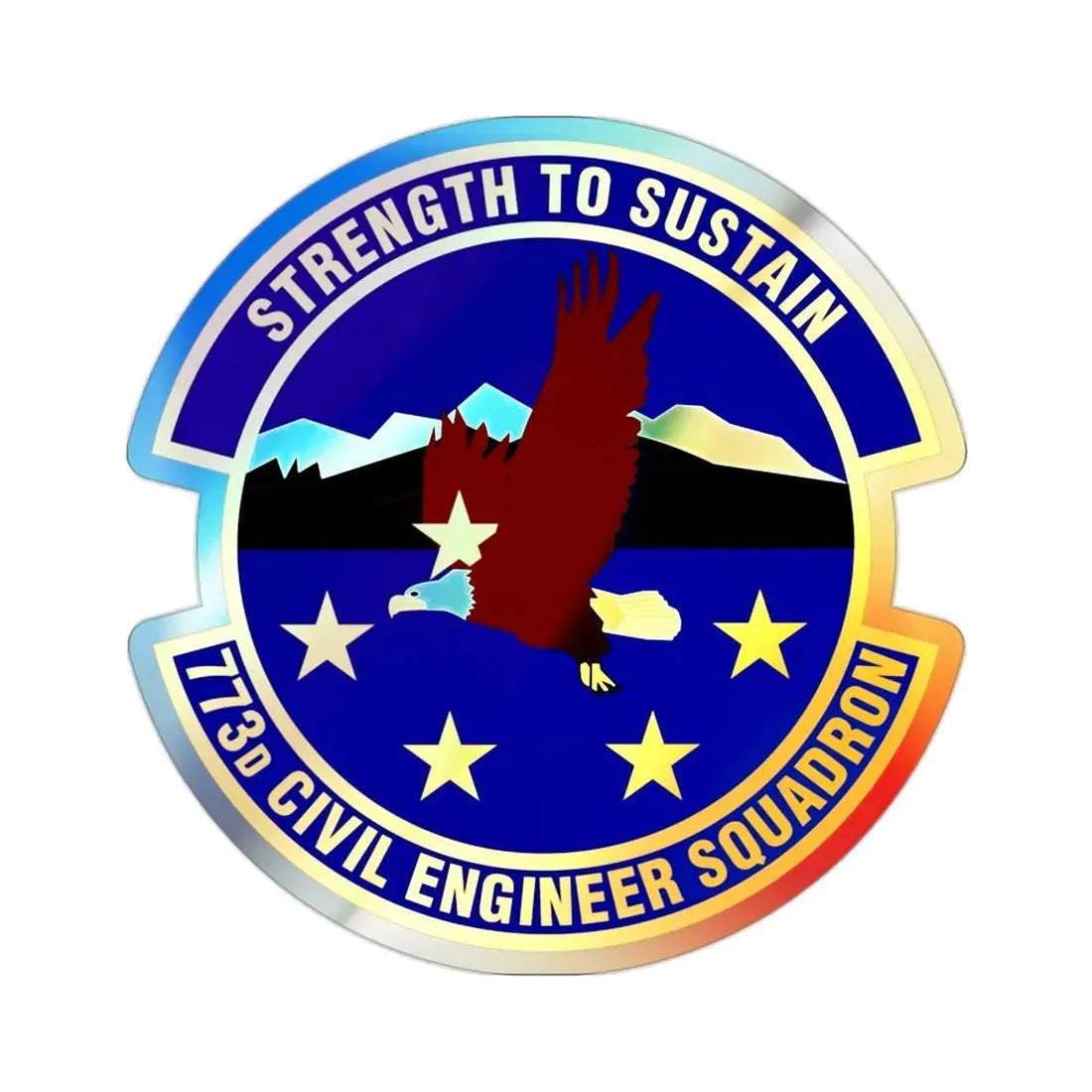 773 Civil Engineer Squadron PACAF (U.S. Air Force) Holographic STICKER Die-Cut Vinyl Decal - The Sticker Space