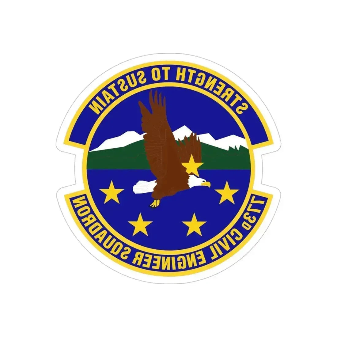 773 Civil Engineer Squadron PACAF (U.S. Air Force) REVERSE PRINT Transparent Die-Cut STICKER 4 Inch Die-Cut Transparent - The Sticker Space