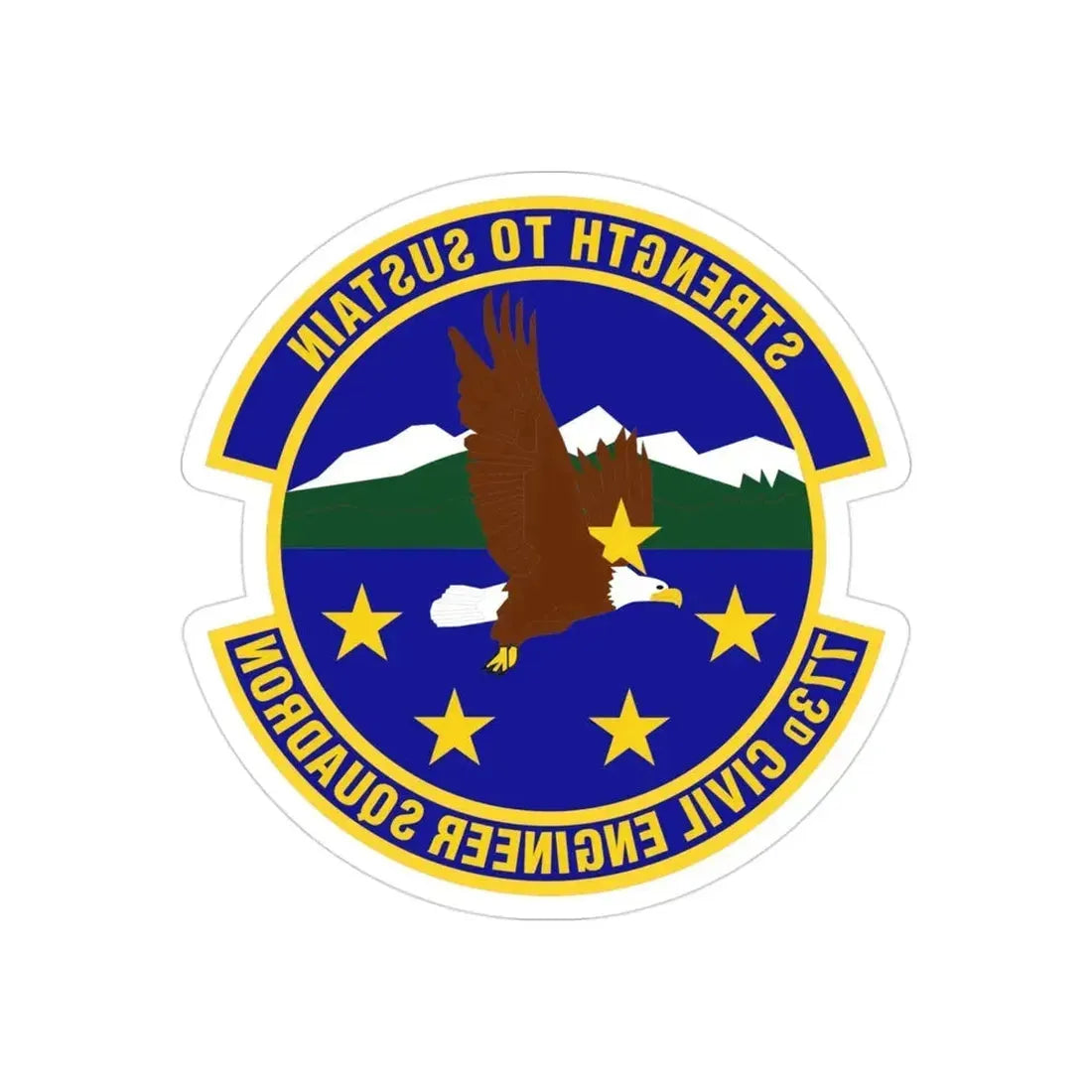 773 Civil Engineer Squadron PACAF (U.S. Air Force) REVERSE PRINT Transparent Die-Cut STICKER - The Sticker Space