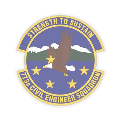 773 Civil Engineer Squadron PACAF (U.S. Air Force) STICKER Vinyl Kiss-Cut Decal 3 Inch Transparent - The Sticker Space