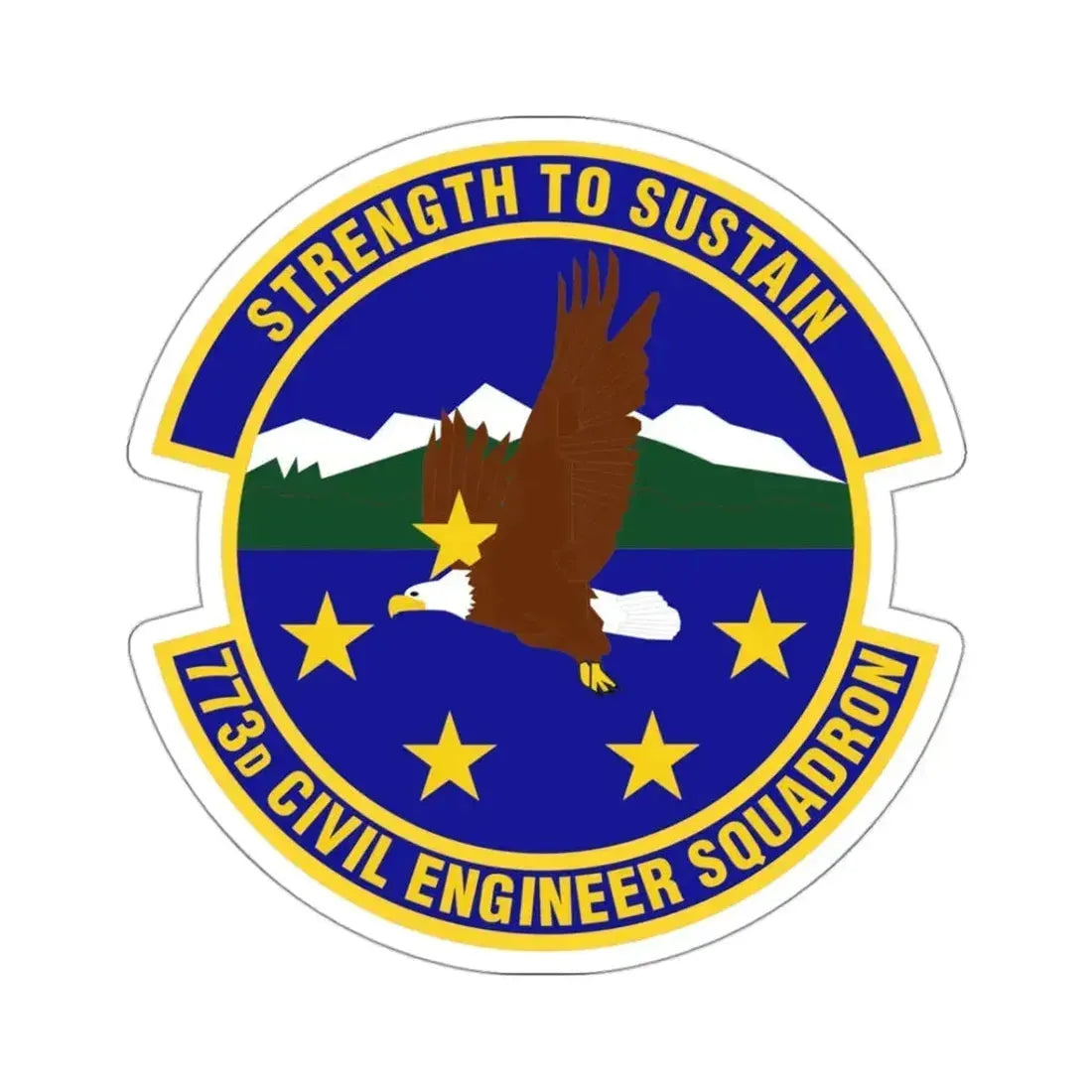 773 Civil Engineer Squadron PACAF (U.S. Air Force) STICKER Vinyl Kiss-Cut Decal 3 Inch White - The Sticker Space