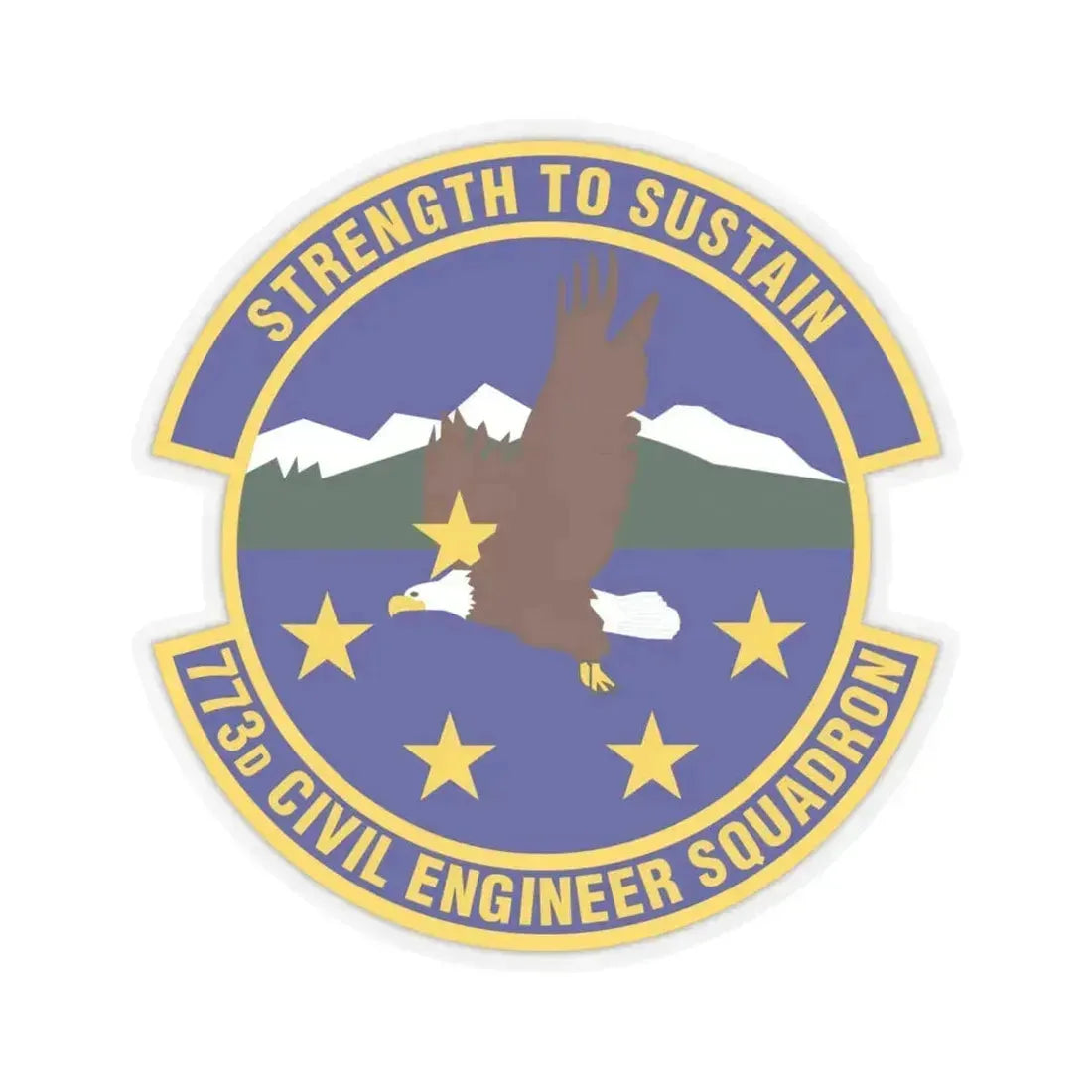 773 Civil Engineer Squadron PACAF (U.S. Air Force) STICKER Vinyl Kiss-Cut Decal 6 Inch Transparent - The Sticker Space