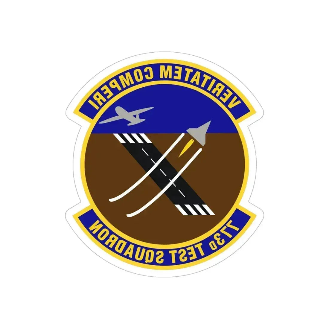 773 Test Squadron AFMC (U.S. Air Force) REVERSE PRINT Transparent Die-Cut STICKER 6 Inch Die-Cut Transparent - The Sticker Space