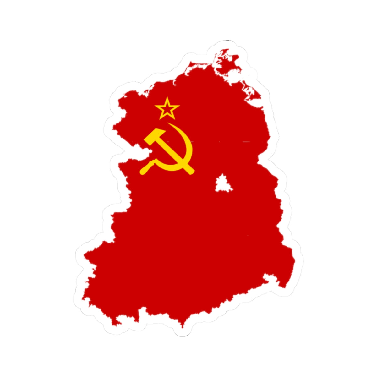 Flag map of USSR-East Germany (Germany) STICKER Vinyl Kiss-Cut Decal