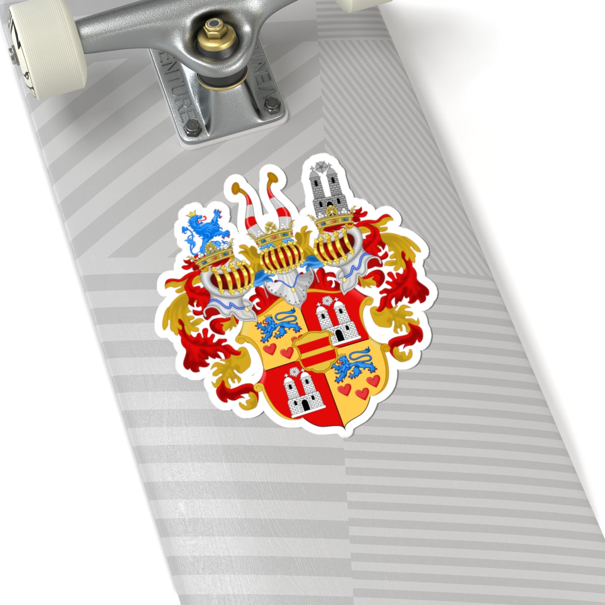 Armoiries de Viggo de Danemark (Denmark) (Coat of Arms) STICKER Vinyl Kiss-Cut Decal