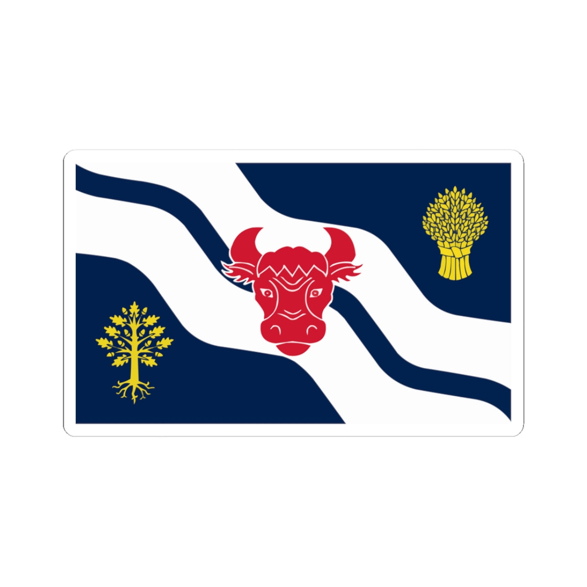 Flag of Oxfordshire (England) STICKER Vinyl Kiss-Cut Decal