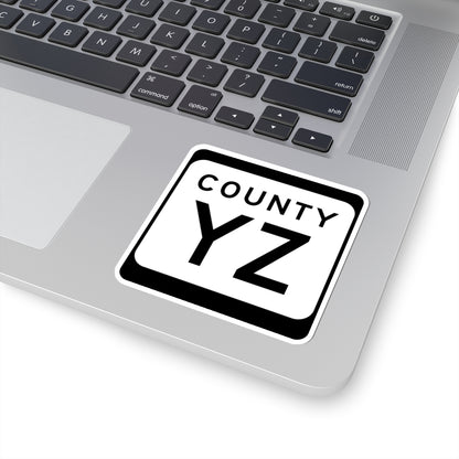 WIS County YZ (Wisconsin) (Road Sign) STICKER Vinyl Kiss-Cut Decal