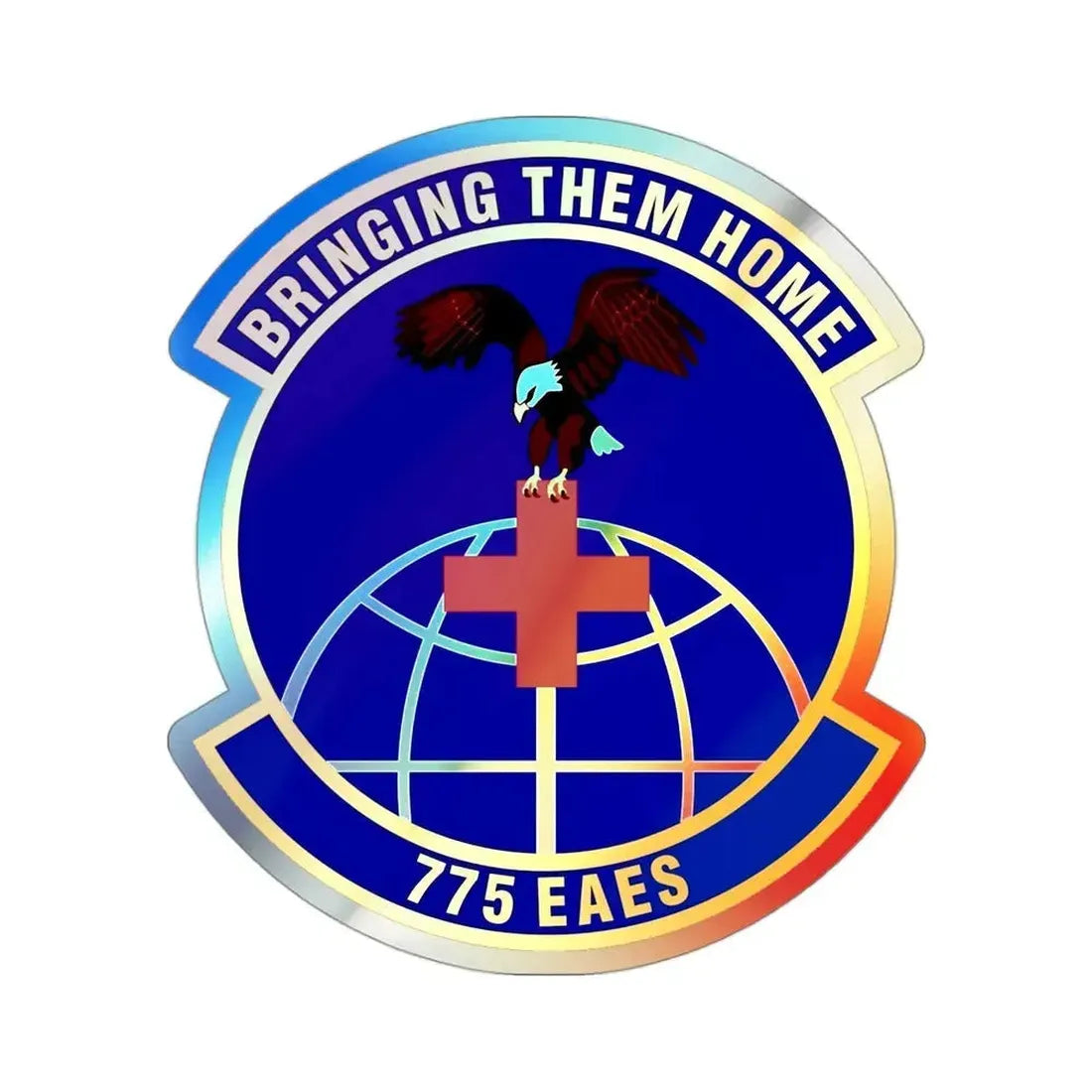 775th Expeditionary Aeromedical Evacuation Squadron (U.S. Air Force) Holographic STICKER Die-Cut Vinyl Decal 3 Inch Holographic - The Sticker Space
