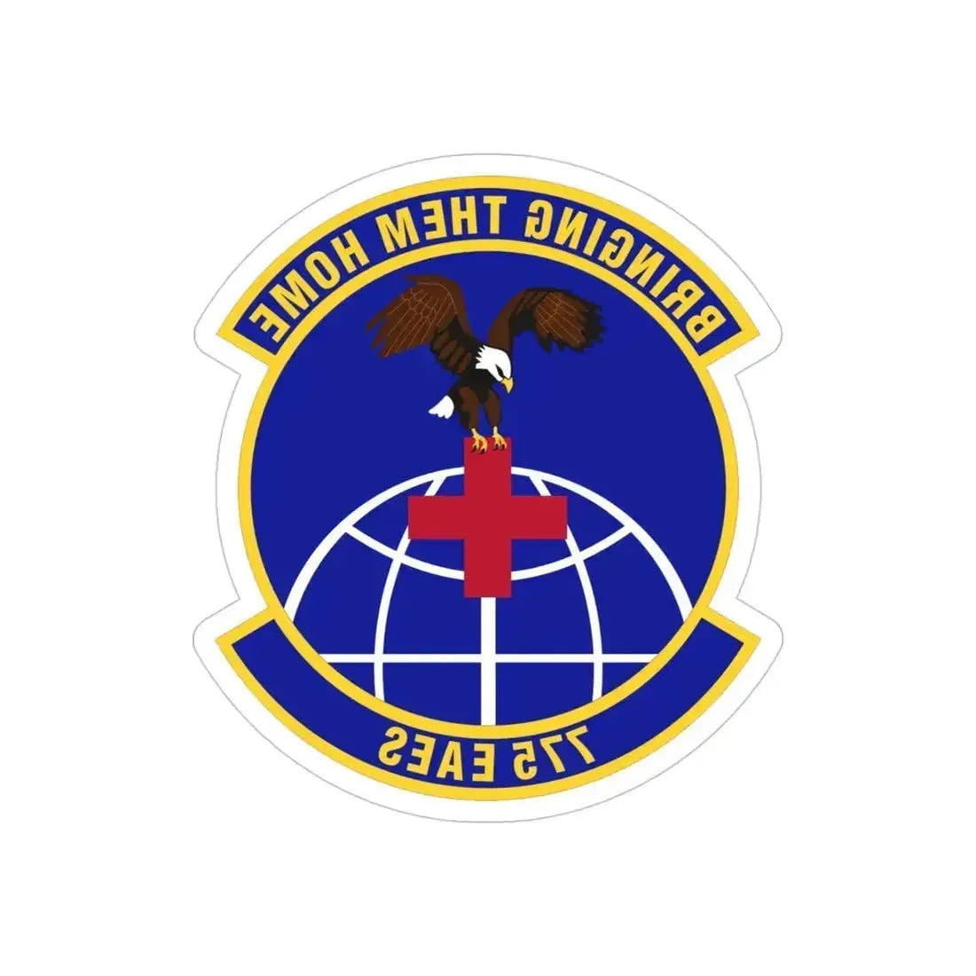 775th Expeditionary Aeromedical Evacuation Squadron (U.S. Air Force) REVERSE PRINT Transparent Die-Cut STICKER 4 Inch Die-Cut Transparent - The Sticker Space