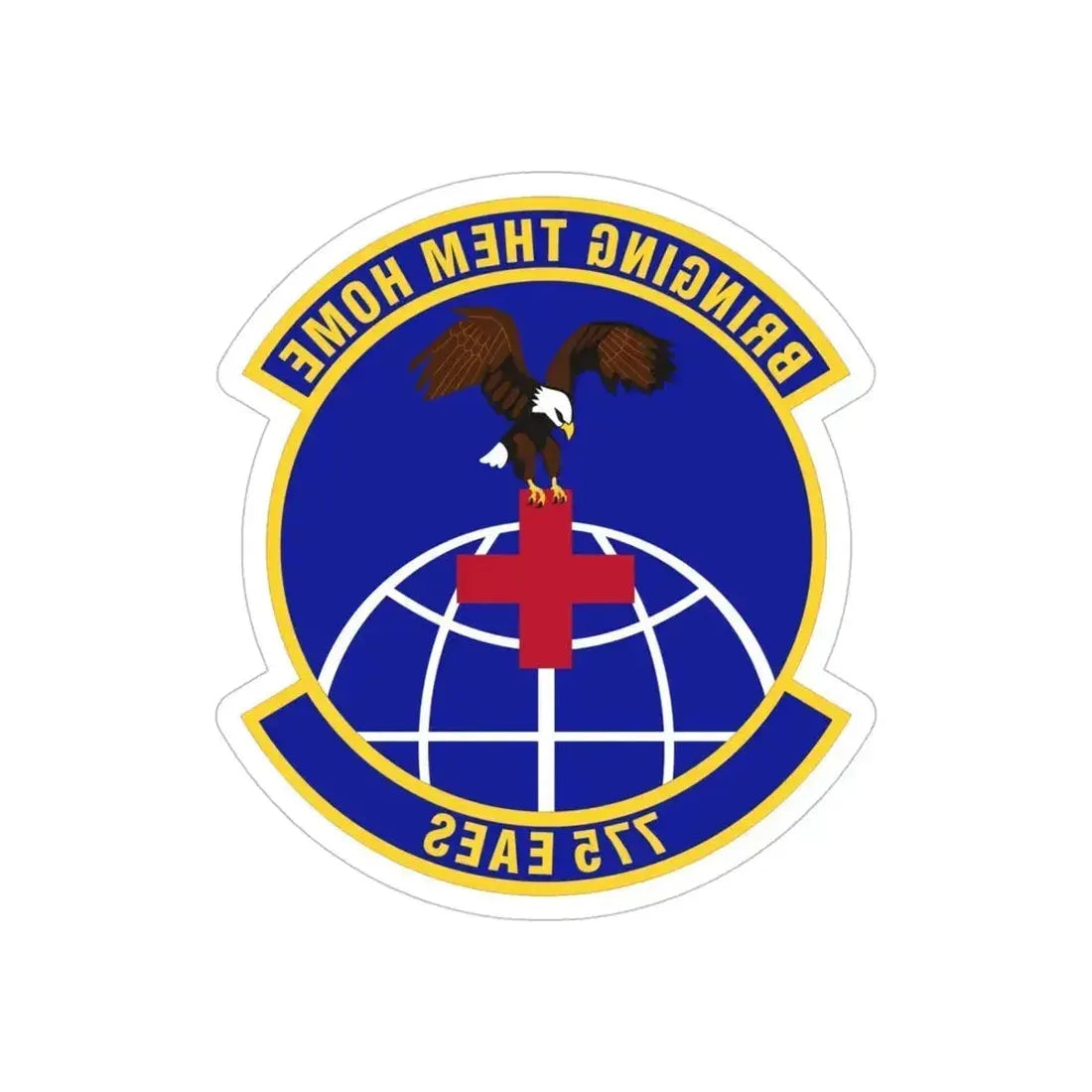 775th Expeditionary Aeromedical Evacuation Squadron (U.S. Air Force) REVERSE PRINT Transparent Die-Cut STICKER 5 Inch Die-Cut Transparent - The Sticker Space