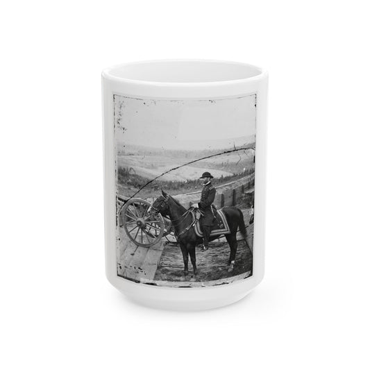 Atlanta, Ga. Gen. William T. Sherman On Horseback At Federal Fort No. 7 (U.S. Civil War) White Coffee Mug